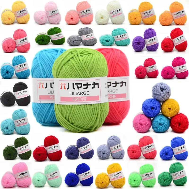 Cotton Yarn 4PLY 25g Soft Babycare Thick girls Crochet Colorful Yarn DIY Hand Craft Knitting 1pc
