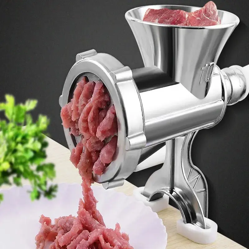 Description Picture 5 of item1PC Manual Meat Grinder Silver Aluminum Alloy Powerful Home SausageVegetable Chopper Pepper Kitchen Appliances