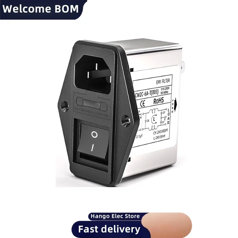 Enhanced IEC Power Filter with Light Switch and Safety - 220V EMI Interference Control