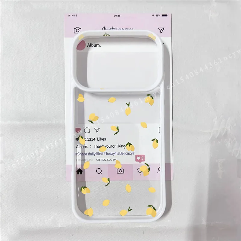 Summer Fruit Lemon Flower Clear Phone Case - Transparent Acrylic Cover Shell