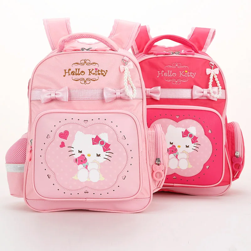 

Школьный рюкзак Miniso Hello Kitty для девочек, ранец для учеников, сумка для учебников для 1-3 классов, детский подарок для защиты позвоночника, с мультяшным принтом принцессы