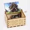 Wooden laser engraving music box Hal's castle gift peripheral children's birthday gift hand crank music box 3