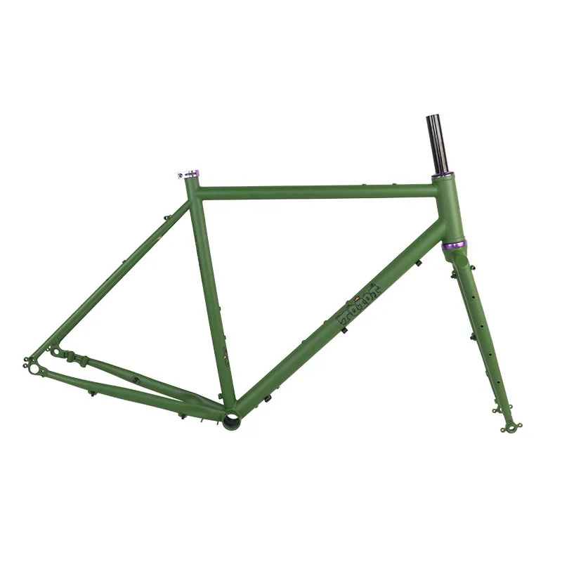 700C Road Bicycle Frame with Fork Chrome-molybdenum Steel Frame Travel Road Bike Thru Axle Disc brake Steel Frameset