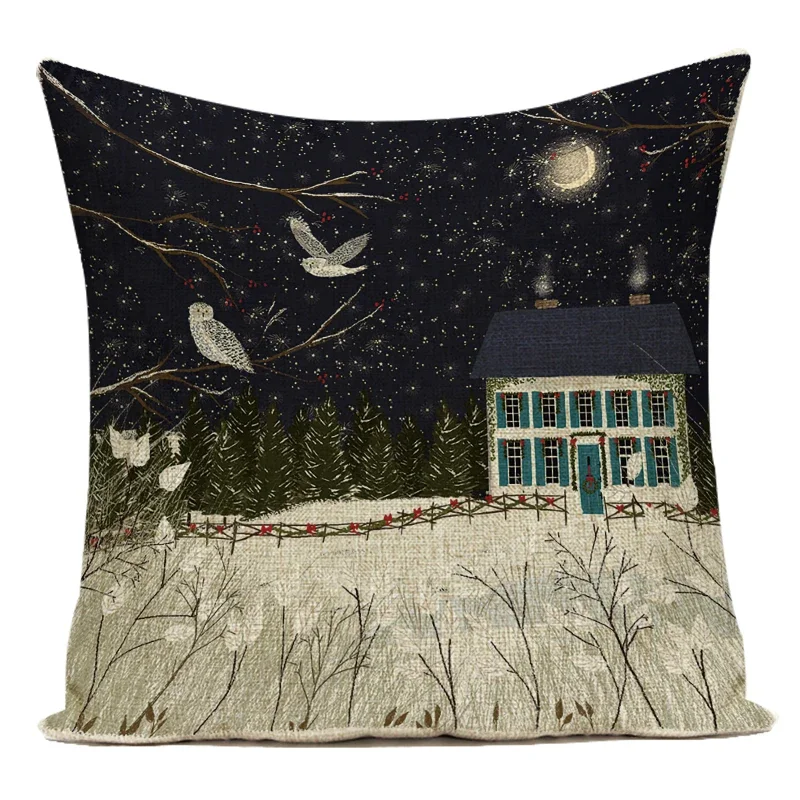 Vintage Floral Bird Decorative Throw Pillow Cover for Home and Garden Decor