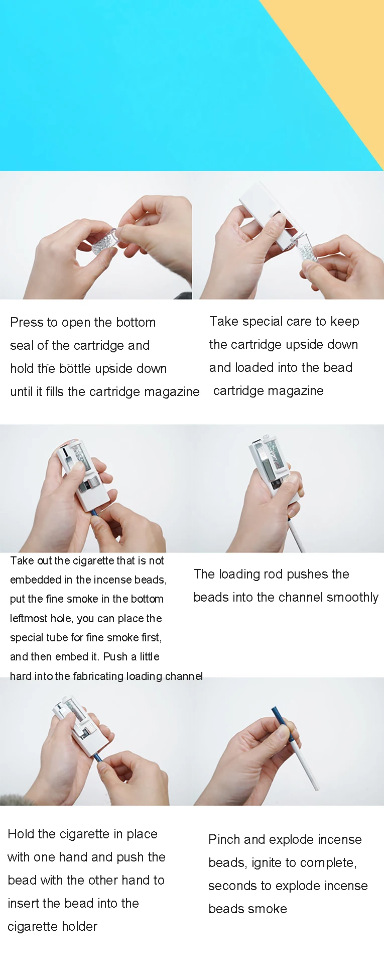 Description Picture 5 of itemMint Flavor Beads And Mixed Fruit Device Explosion Crush Ball Filter For Tobacco Cigarette Smoke Holder Smoking Accessories Men