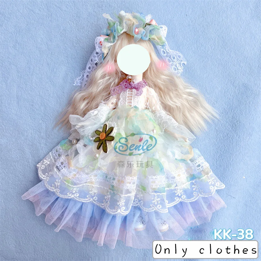 Hübsches Kleid Prinzessinnenkleidung für 30cm 1/6 Bjd DIY Puppenkleidung Puppenrock Mode Freizeitanzug Socken Spielzeugzubehör – Detail 2