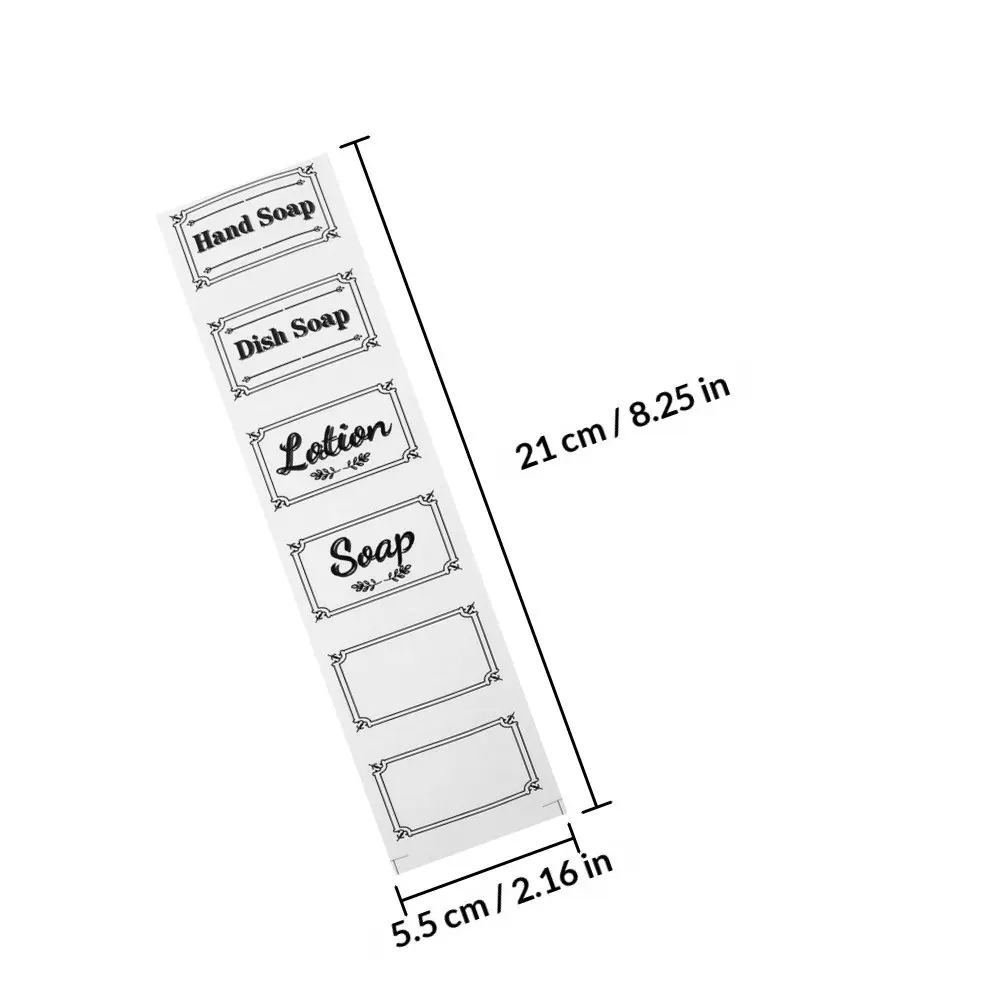 샴푸 컨디셔너 디스펜서용 투명 병 라벨 12장 방수 투명 접착 스티커 욕실 정리용