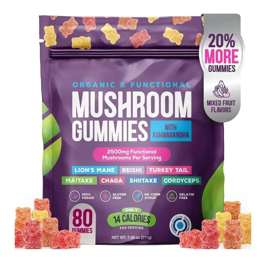 1 bottle mushroom gummies to improve resistance enhance intelligence promote nerve repair provide nutrition