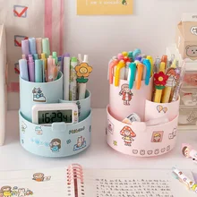 

Rotary Pen Holder Creative Multi-function Large Capacity Storage Box Student Children 's Pen Holder Office Cute Desk Accessories
