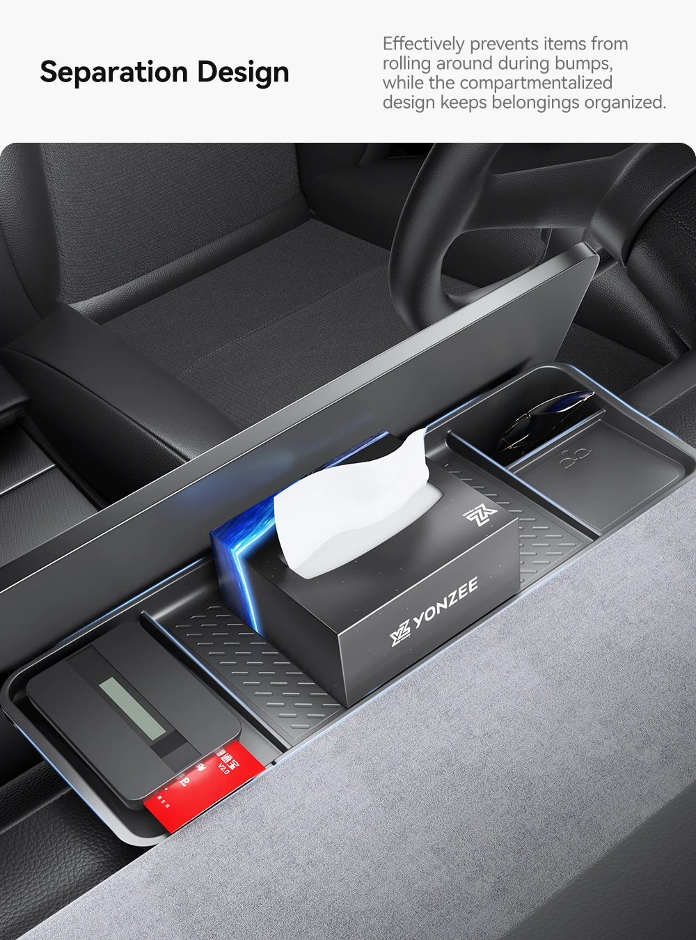 Storage Tray For Tesla Model Y Juniper 2025 Model 3 Highland Rear Screen Storage