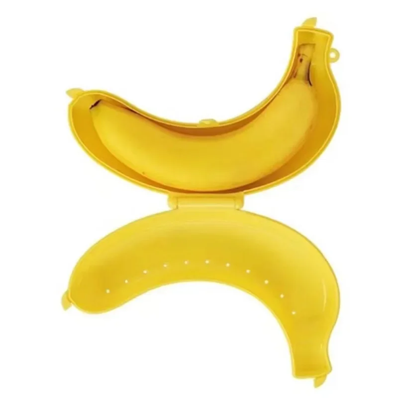 1PC Travel Outdoor Portable Banana Shape Protective Case Creative Plastic Banana Fruit Storage Case