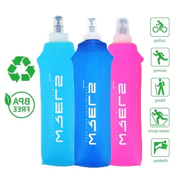 Cycling Sports Water Bottle Leak Proof Durable Soft Flask High Flow BPA Free Portable TPU Folding Water Cup Outdoor Running