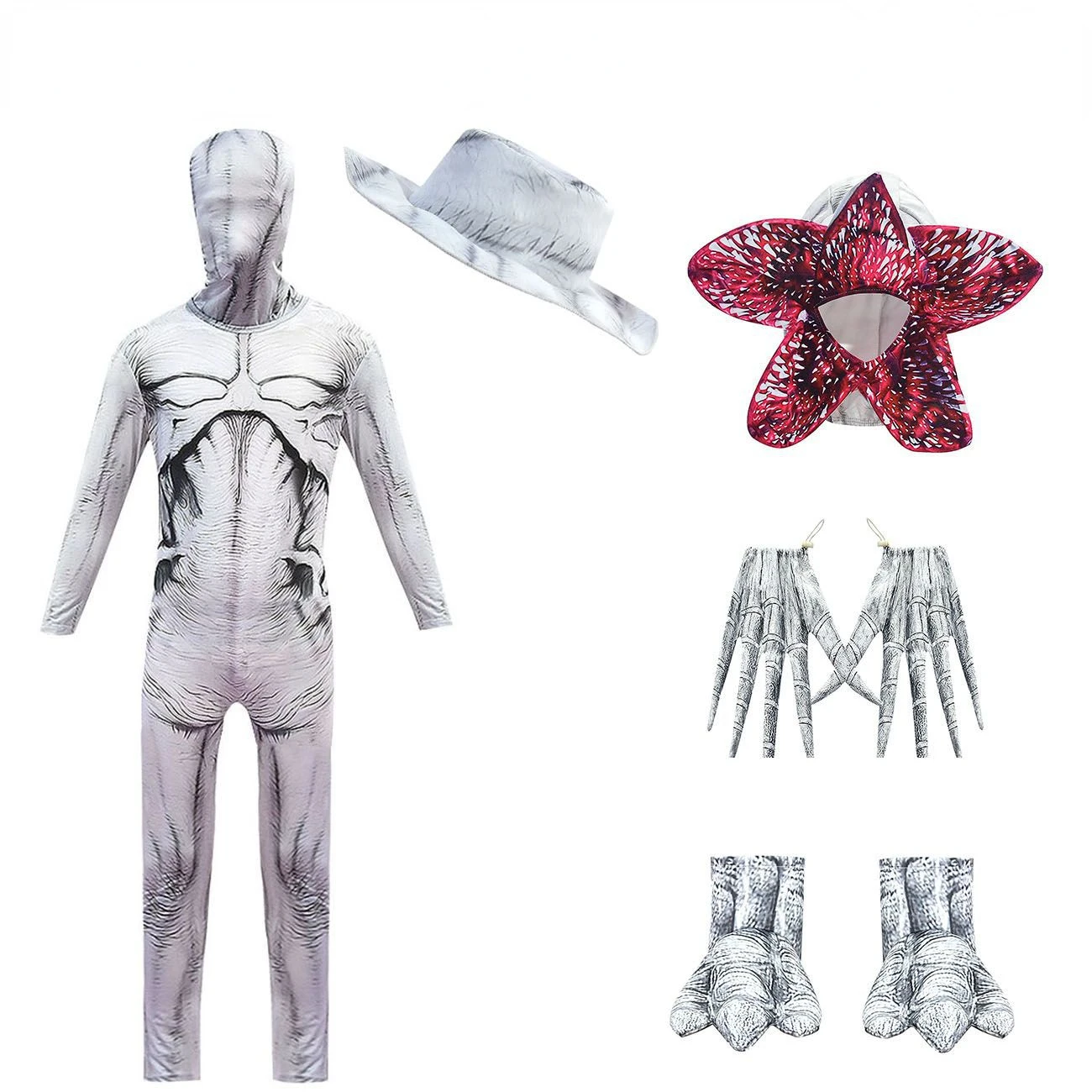 Disfraces de Halloween para niños de Stranger Things, disfraz de cosplay para niños, monos de terror para niños, ropa de cosplay de Demogorgon y zombi aterrador