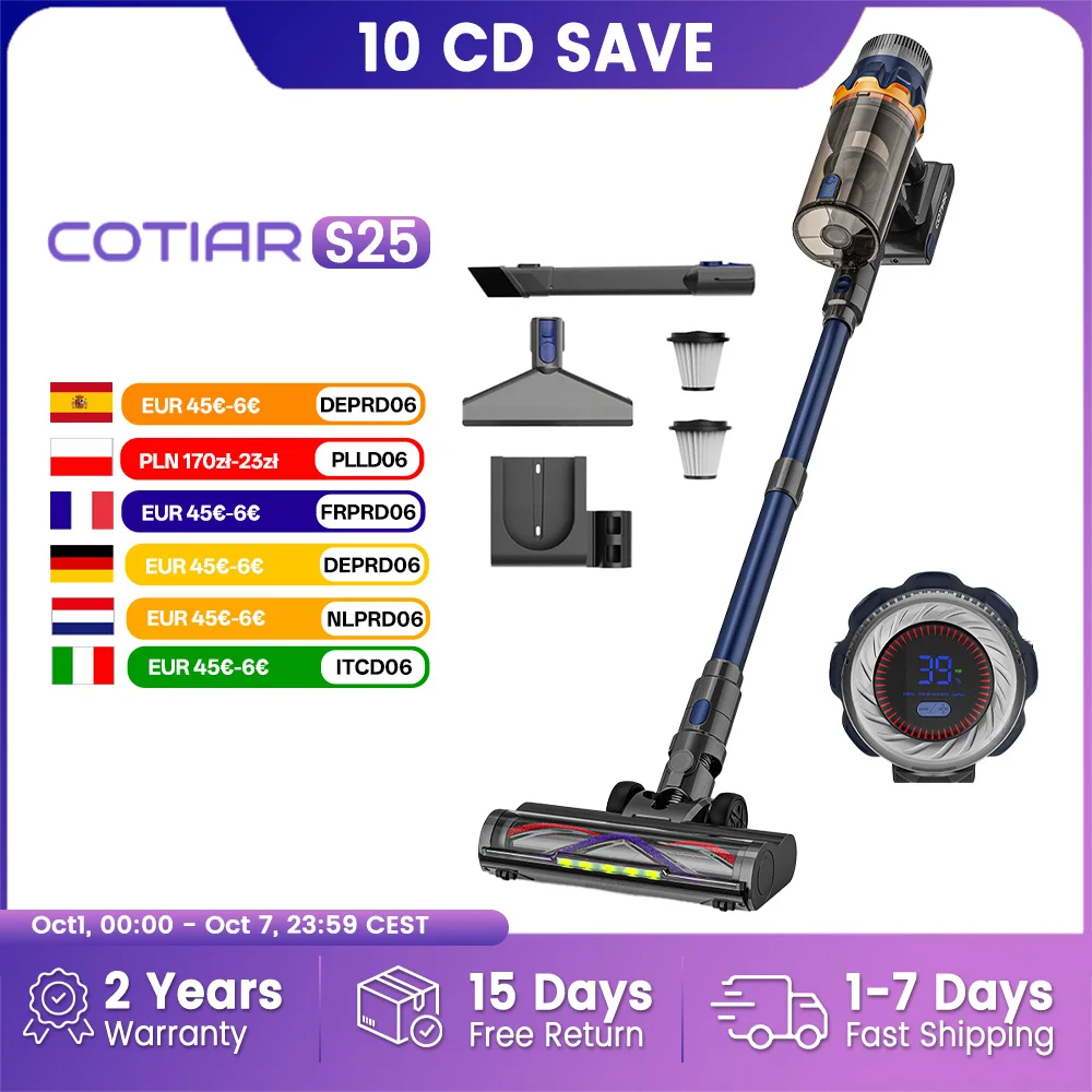 Cotiar 650W 60kPa aspirateur Vertical appareil ménager à main aspirateur sans fil 70 minutes d'autonomie multifonctionnel S25 1 Cotiar 650W 60kPa aspirateur Vertical appareil ménager à main aspirateur sans fil 70 minutes d'autonomie multifonctionnel S25 1