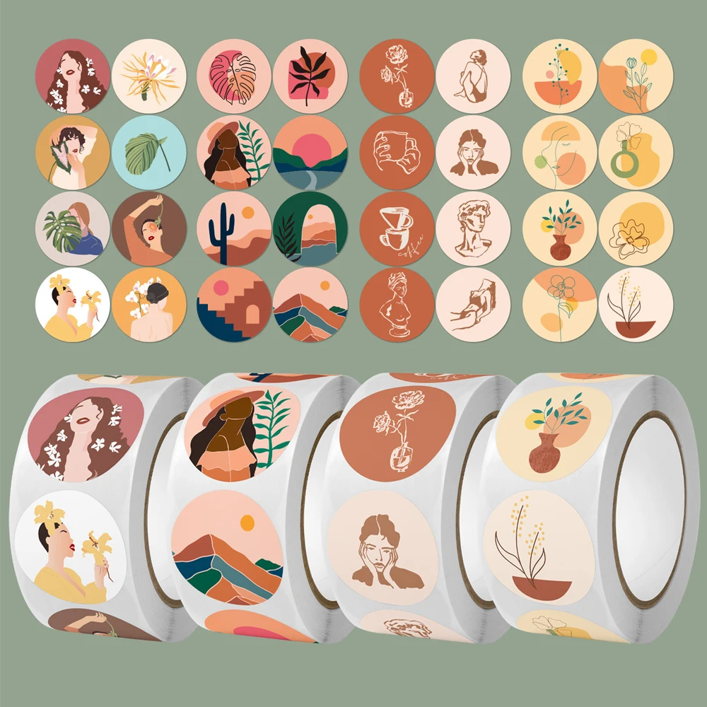 

100-500pcs Cute Stationery Stickers Envelope Sealing Scrapbooking Label Personalized for Small Business Gift Decoration Stickers