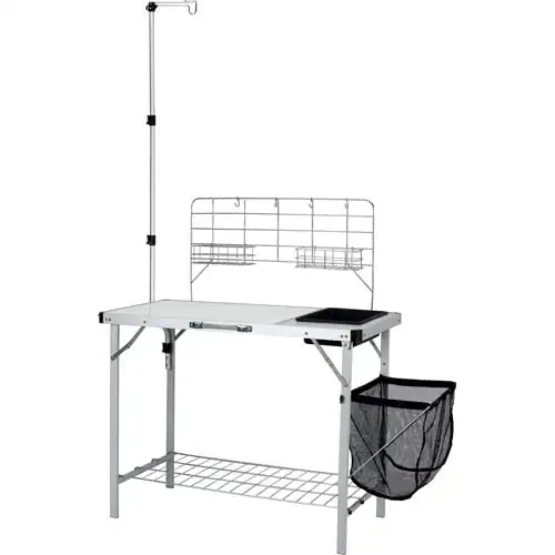 

Camping Table, Silver, 39 L in x 19.7 W in x 76 H in Ultralight Hiking Climbing Picnic Folding Tables