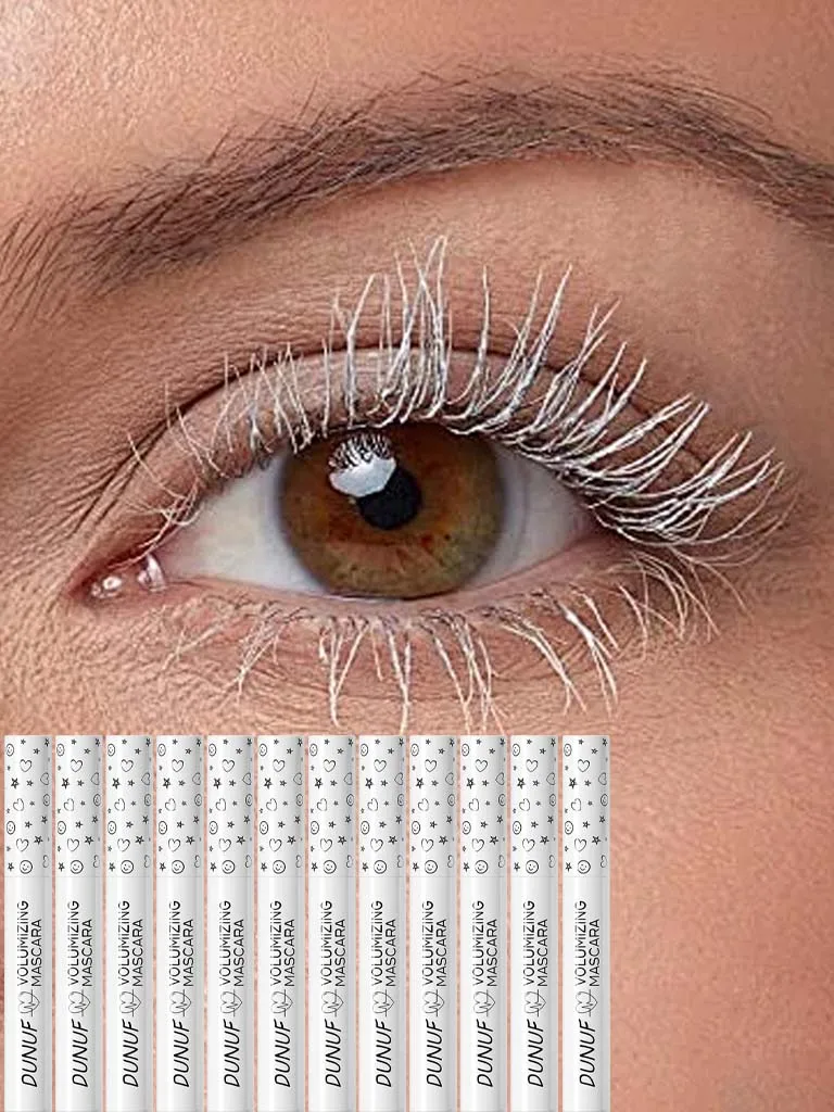 Description Picture 2 of item12pcs White Slender Curly Mascara, Color Mascara Waterproof Not Easy To Smudge, Portable Fine Brush Head,Holiday Makeup