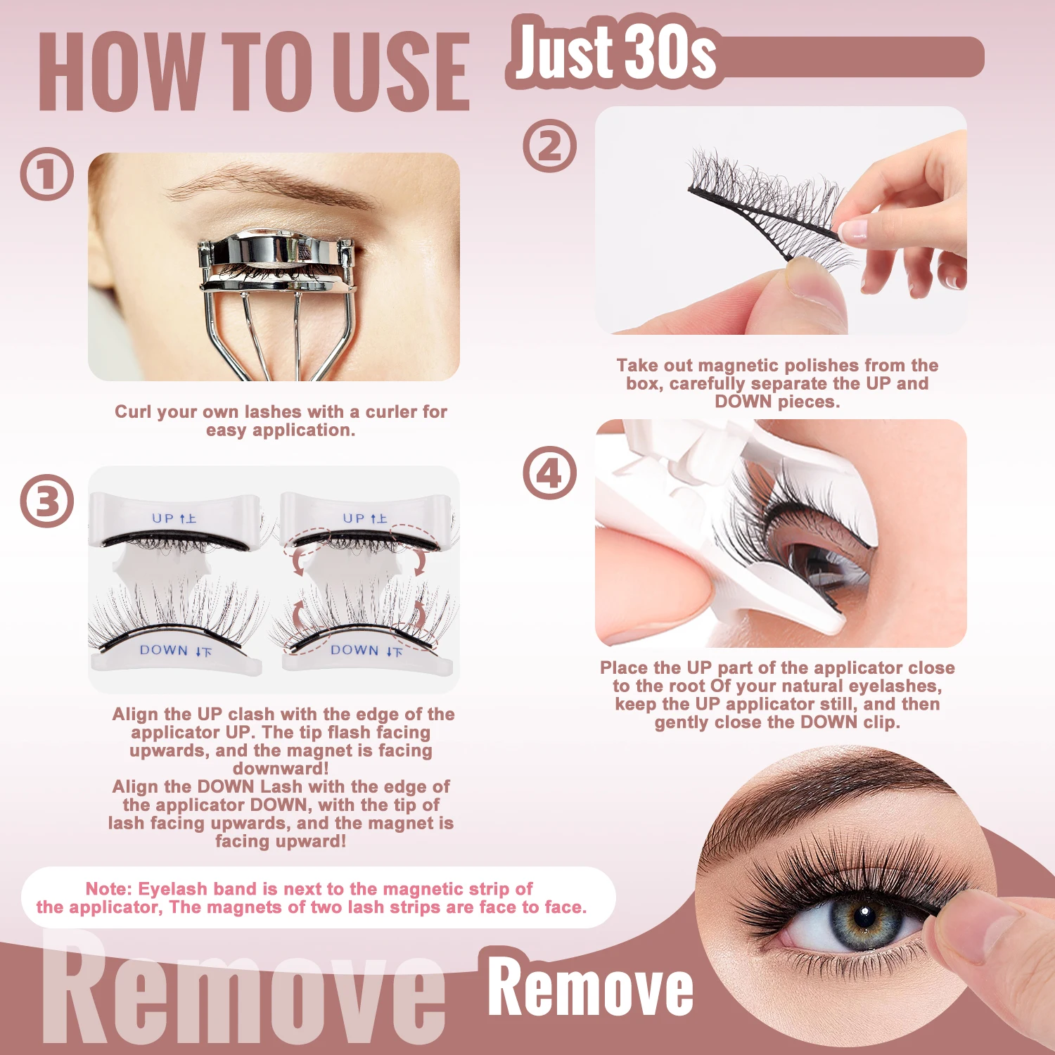Fake eyelashes Reusable Magnetic Eyelashes Wispy with Applicator Natural No Glue or Eyeliner Look Like Lash Extension False Eyelashes Kit