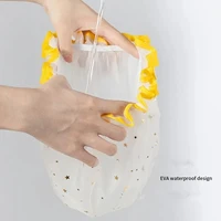 Fhower Cap Thickened Waterproof Reusable Transparent Starry Sky Design Double-layer Shower Cap Home Bathroom Shower Cap 2