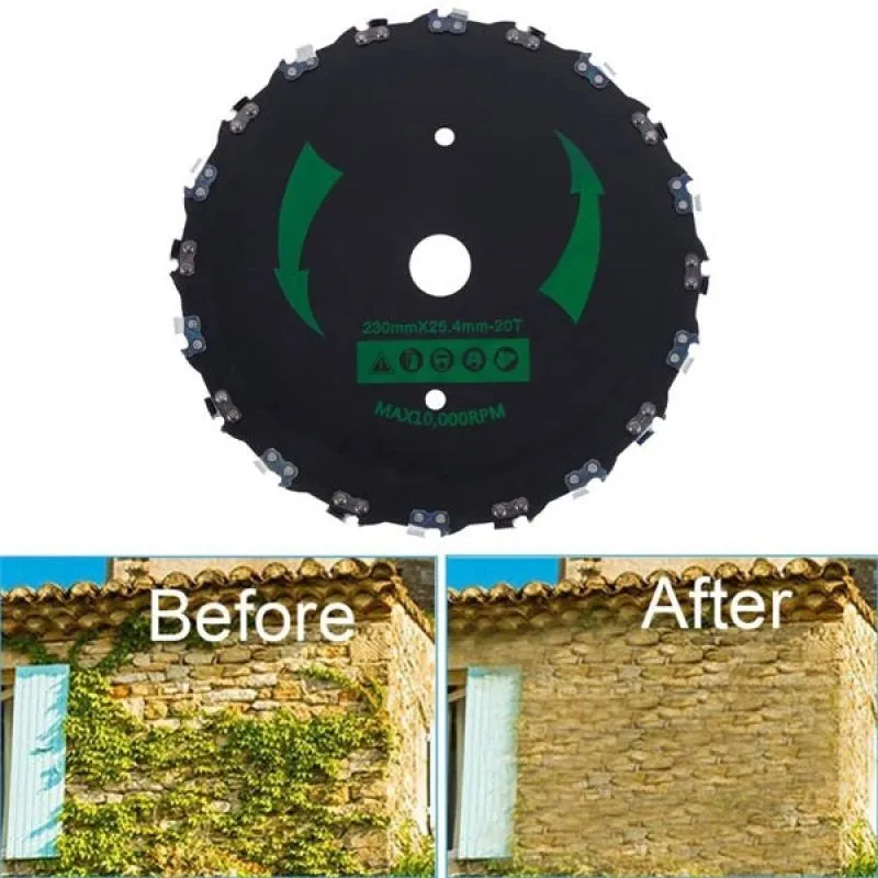 9 inches High-Powered Grass Cutter 10000 RPM Chainsaw Tooth for Gas-powered Trimmers / Brush Cutters with 30cc Engines grass cutter chainsaw