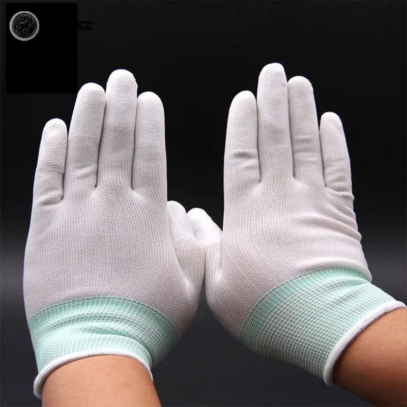 Hot 1 Pair Antistatic Gloves Anti Static ESD Electronic Working Gloves Pu Finger Coated Finger PC Antiskid For Protection