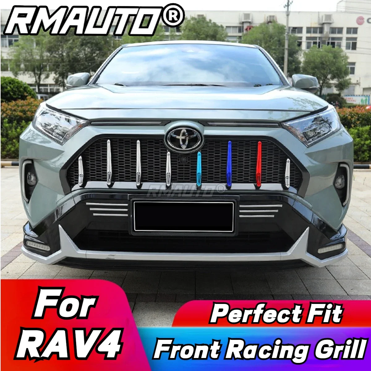 

Передняя решетка для Toyota RAV4 2019-2021, решетка в виде сот, гоночный гриль, верхний бампер, Аксессуары для автомобилей