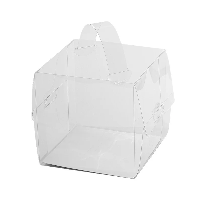 50pcs Transparent Cake Boxes with Handles, Plastic Cupcake and Chocolate Gift Boxes, Mi... - SKU TCBH1052 - UGI Packaging