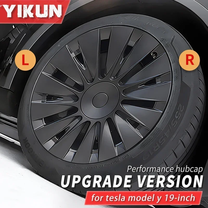 Wheel Hub Caps 4PCS Wheel Cover Full Rim Caps for Tesla Model Y 19 Inch Hubcap Car Replacement