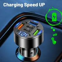 250W 5 Ports Car Charger Fast Charging PD QC3.0 USB C Car Phone Charger Type C Adapter In Car For IPhone 2