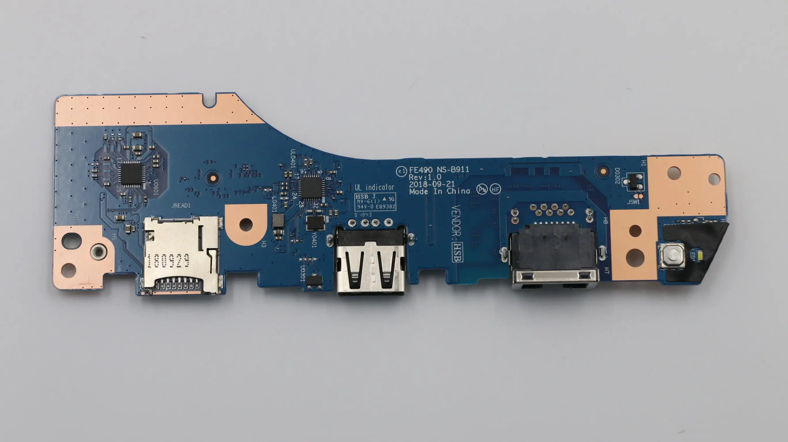 para Lenovo Thinkpad E490 Placa de Comutação Placa Usb Placa Placa Placa Placa Rede Ns-b911 Fru 02dl870 Sub Cartão E490 i o Placa