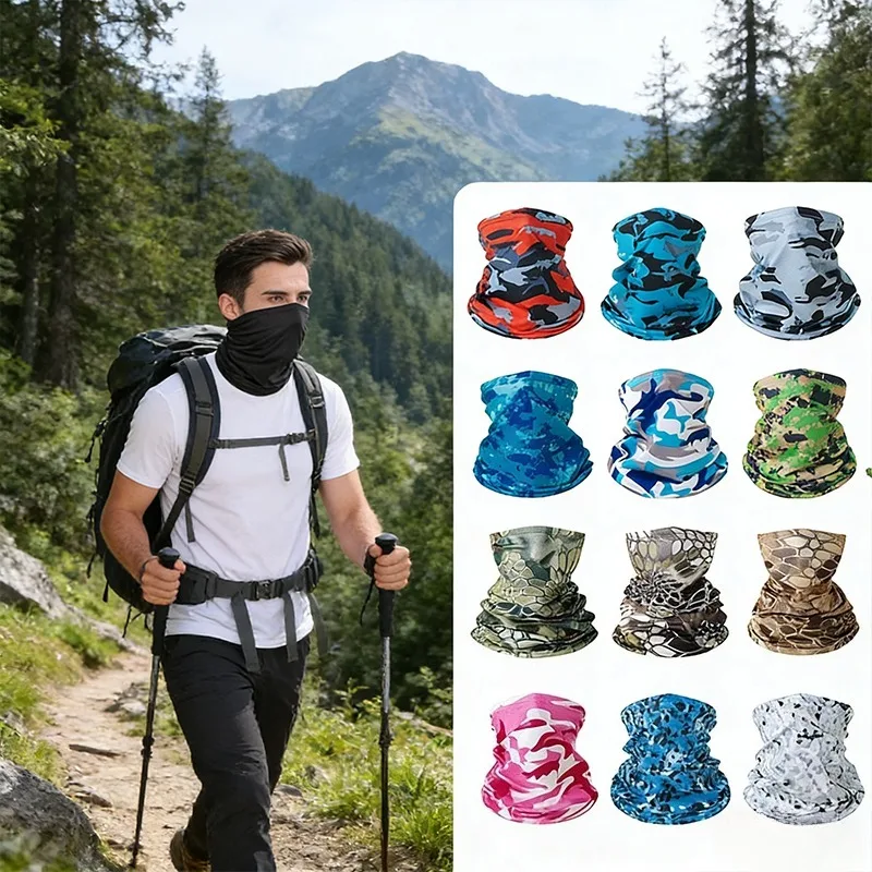 Outdoor Ice Silk Sun Protection Face Cover UV Scarf Sports Bandana Neck Gaiter Full Face Mask