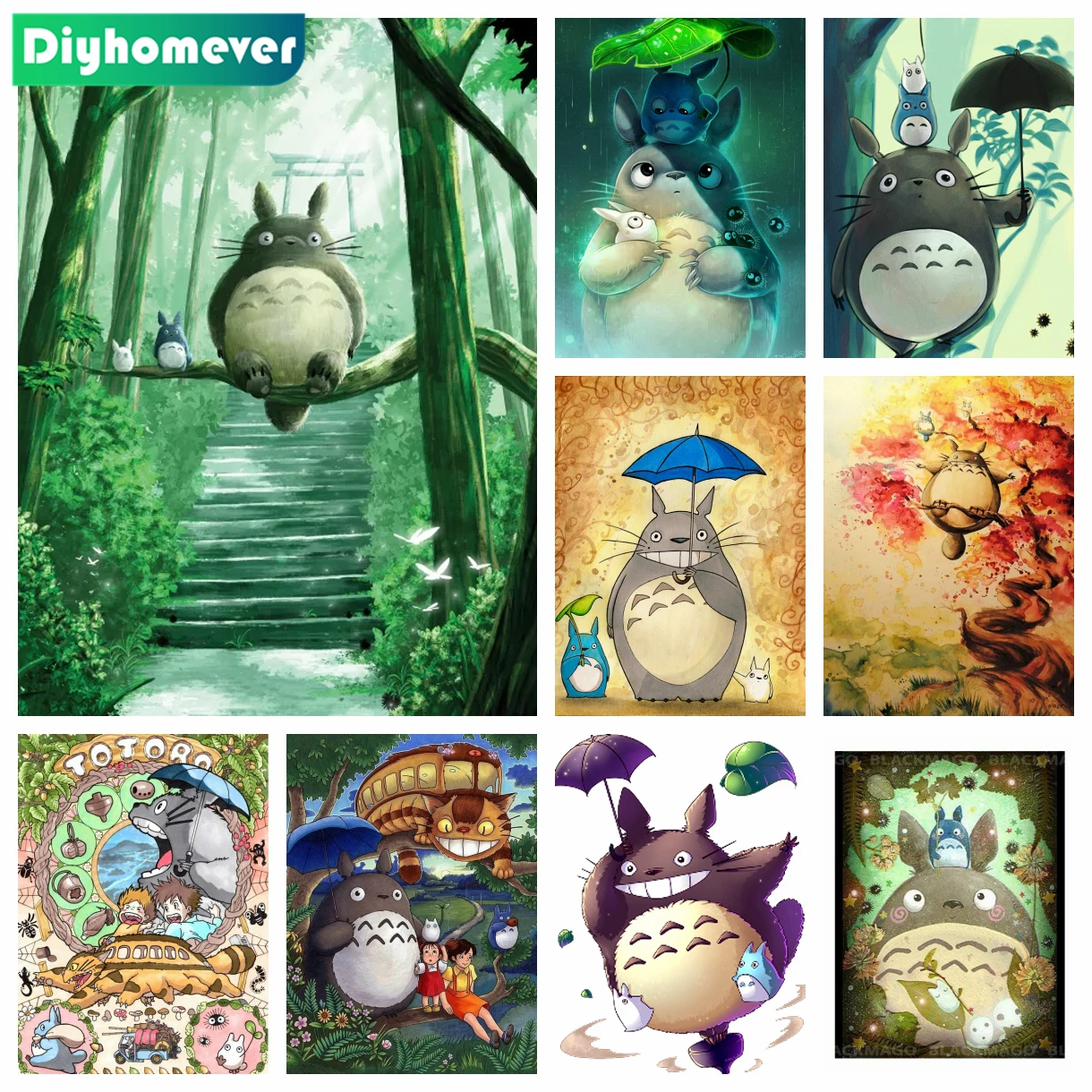 

5D Diamond Painting Anime My Neighbor Totoro Mosaic Picture Cartoon Anime Children Gift Cross Stitch Kits Embroidery Home Decor