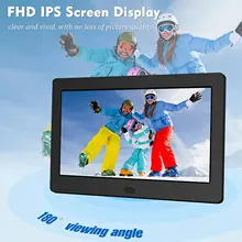 7 Inch Digital Picture Frame with 32GB Card Remote Control IPS Screen Photo Deletion Auto Rotate Calendar Video Music