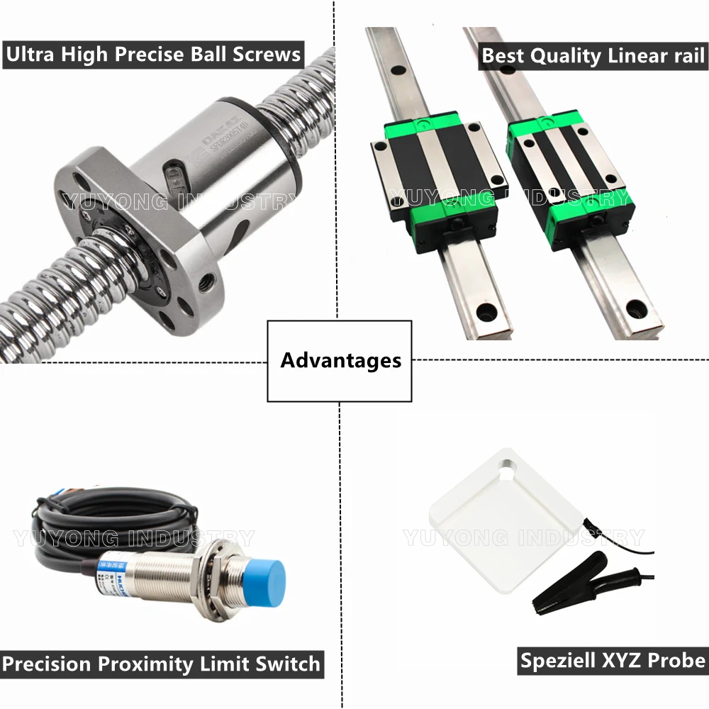 Silver 1010 QueenAnt PRO V2 16mm Big Diamater Ball Screw CNC Full kit Linear Rail upgraded precise CNC router Engraving machine