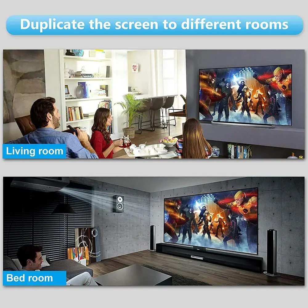 1x2 4K HDMI-compatible Splitter Switch 1 in 2 Out Video Distributor Amplifier Dual Display Box PC Monitor Projector Laptop
