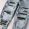 Fashion Men's High Street Jeans with Appliqué, Hand-Sanded, Ripped, Slim Fit and Slimming Trendy Brand Ankle-Length Jeans 4