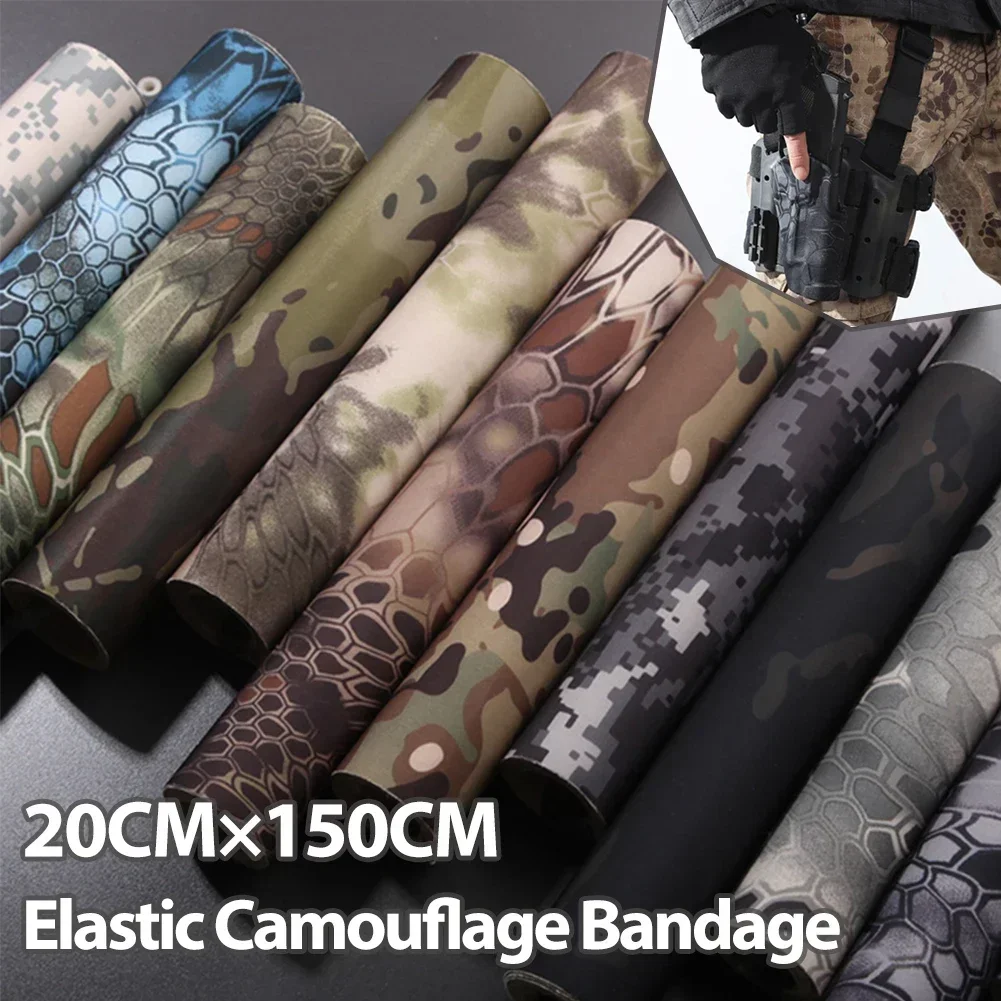 

См X2 0 см Камуфляжная Лента для охоты Эластичная оболочка для страйкбольной винтовки, Многофункциональная Защита до лодыжки, до колена, на руку, камуфляжная повязка, 19 цветов