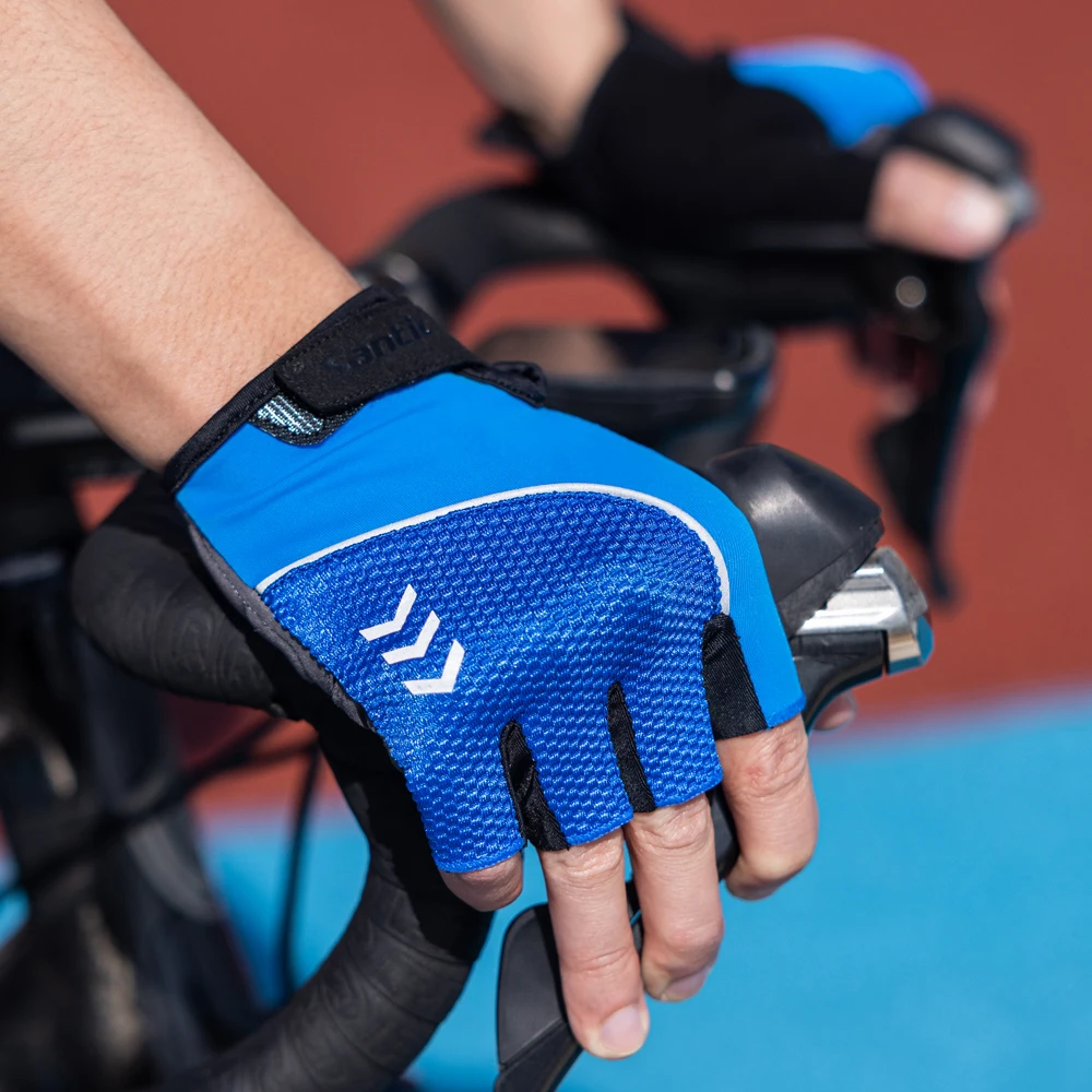 Santic Half Finger Cycling Gloves Road Bike Mittens Outdoor Shockproof Breathable Bicycle Sport Running Fitness Gloves Unisex 4