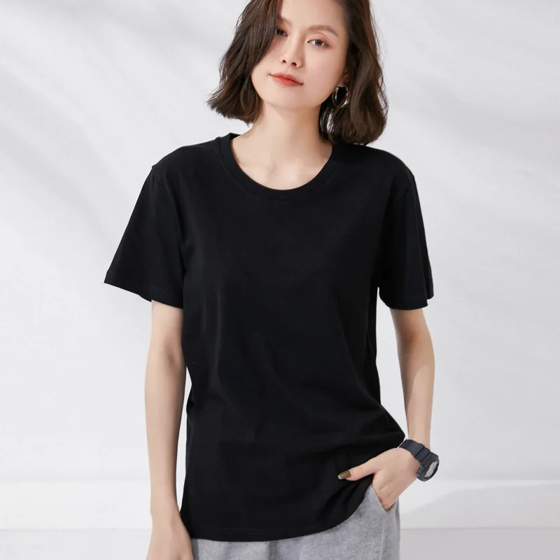 Female Shirt Women Short Sleeve V-Neck Tee Loose T-Shirt  Black chrome hearts t shirt Tees