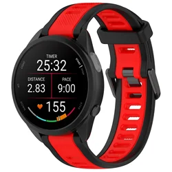 Official Silicone Strap - Premium 18mm, 20mm, 22mm Bracelet for Sports and Fitness Watches (Black red)