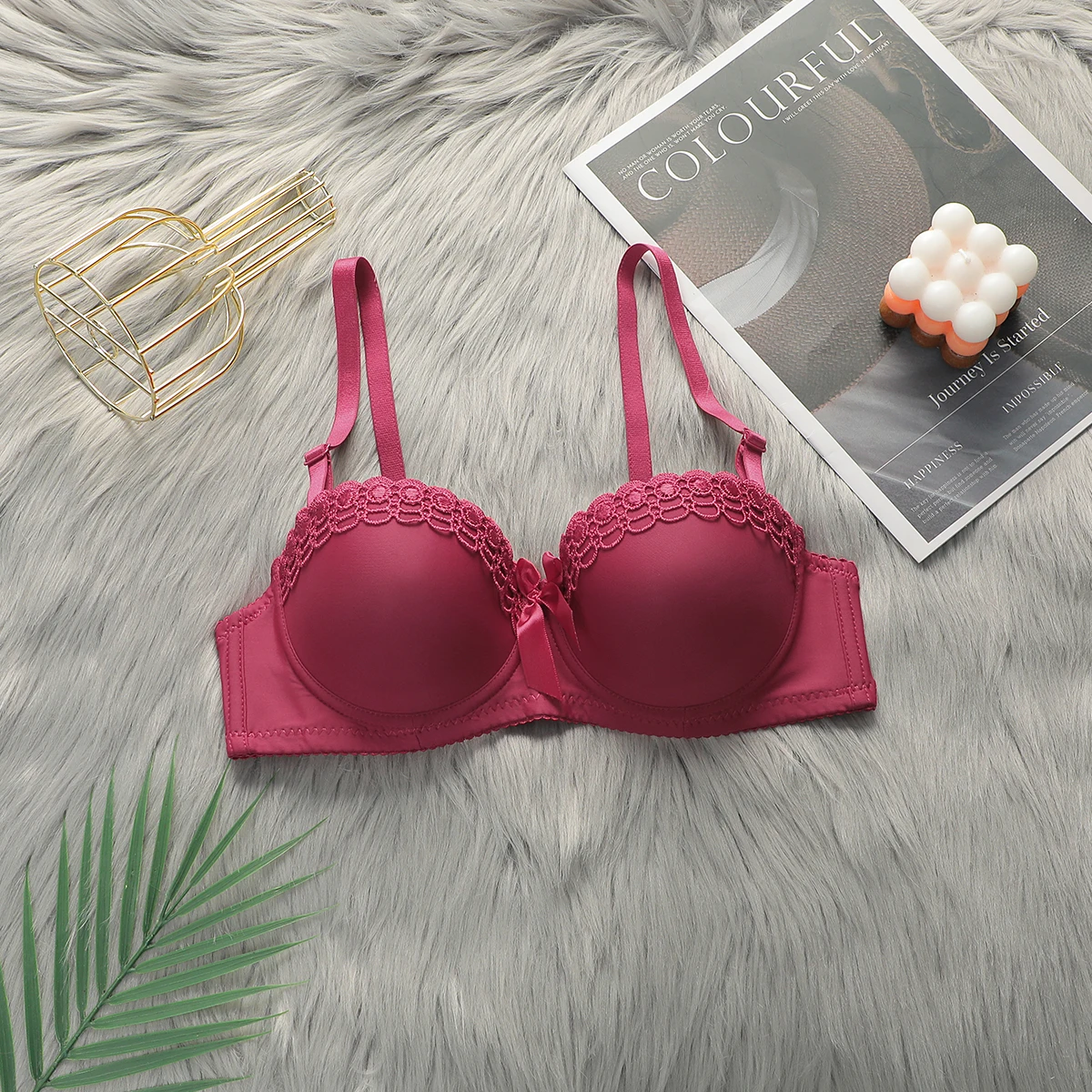 Underwire Push-Up Bras For Women Elegant Bow Decoration Flower Ruffles 24 S2967040E96324F4E9Daa06Bd6341A2B0R