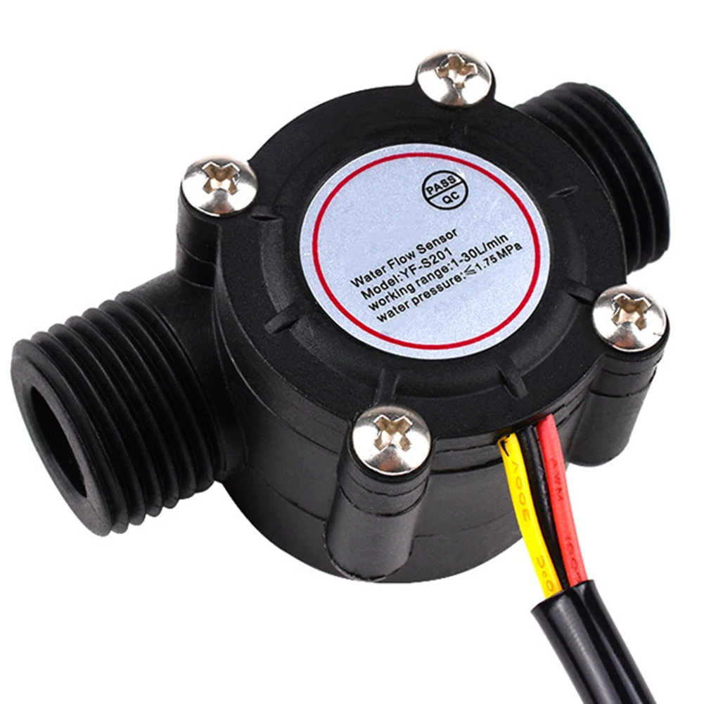 YF-S201 Water Flow Sensor 1.75MPa Hall Effect Flow Sensor DC 5-18V 1/2 Inch Water Control Liquid Flowmeter Flowmeter Counter water flow sensor