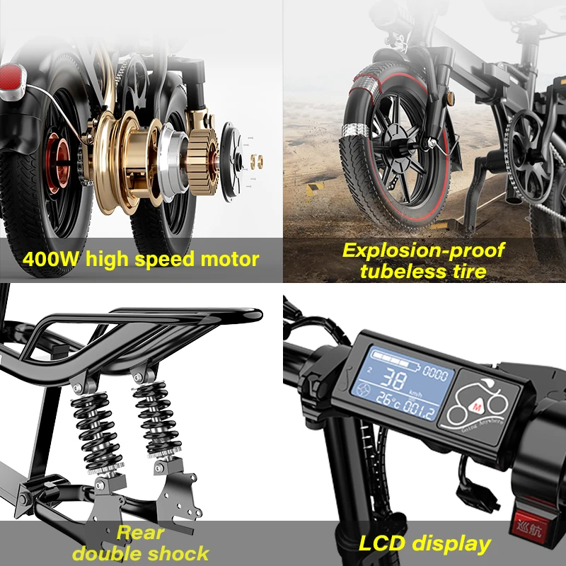 E Bike Folding Electric Bicycle 14 Inches 48V 25Ah 3 E Bike Folding Electric Bicycle 14 Inches 48V 25Ah 3