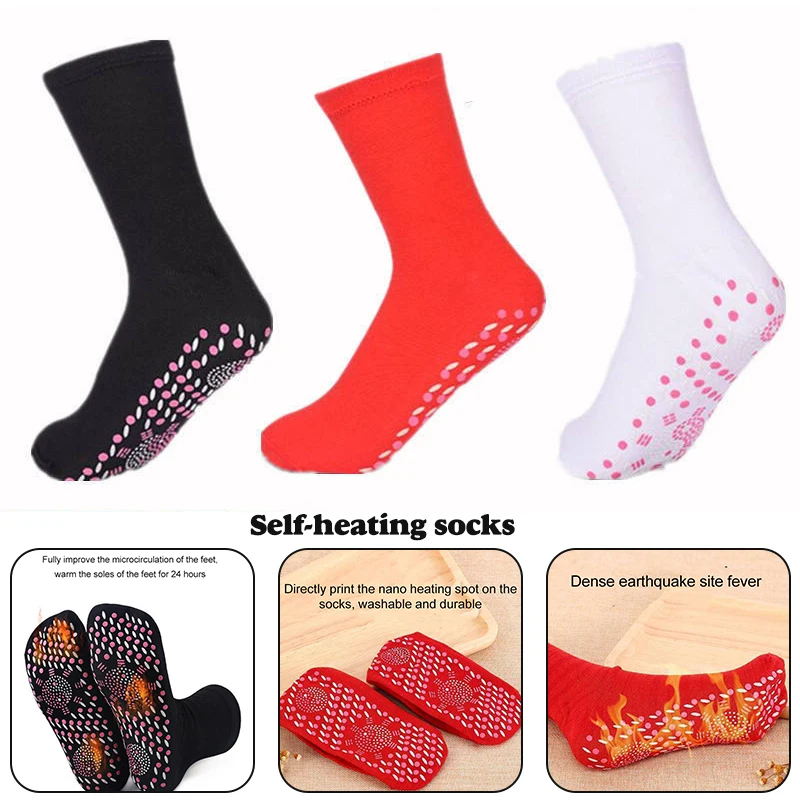 

Self-Heating Socks Winter With Bottom Massage Points Above Ankle For Cold Feet