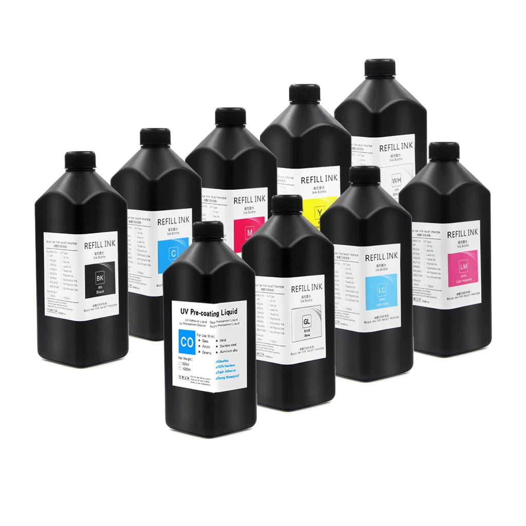 Led Tinta Curável High-end Hard Epson Dx5 Dx7 Xp600 Tx800 de Impressão Impressora Plana uv 1000ml por Garrafa uv - Imagem 4