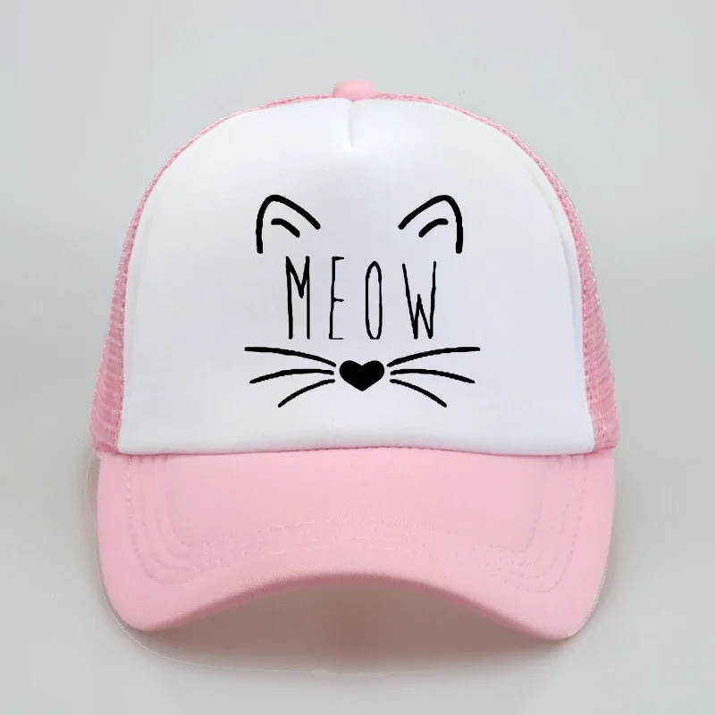 

new Meow print dad hat men women summer Baseball Caps Trucker Hat ForUnisex Mesh Adjustable Size Hip-hop snapback cap