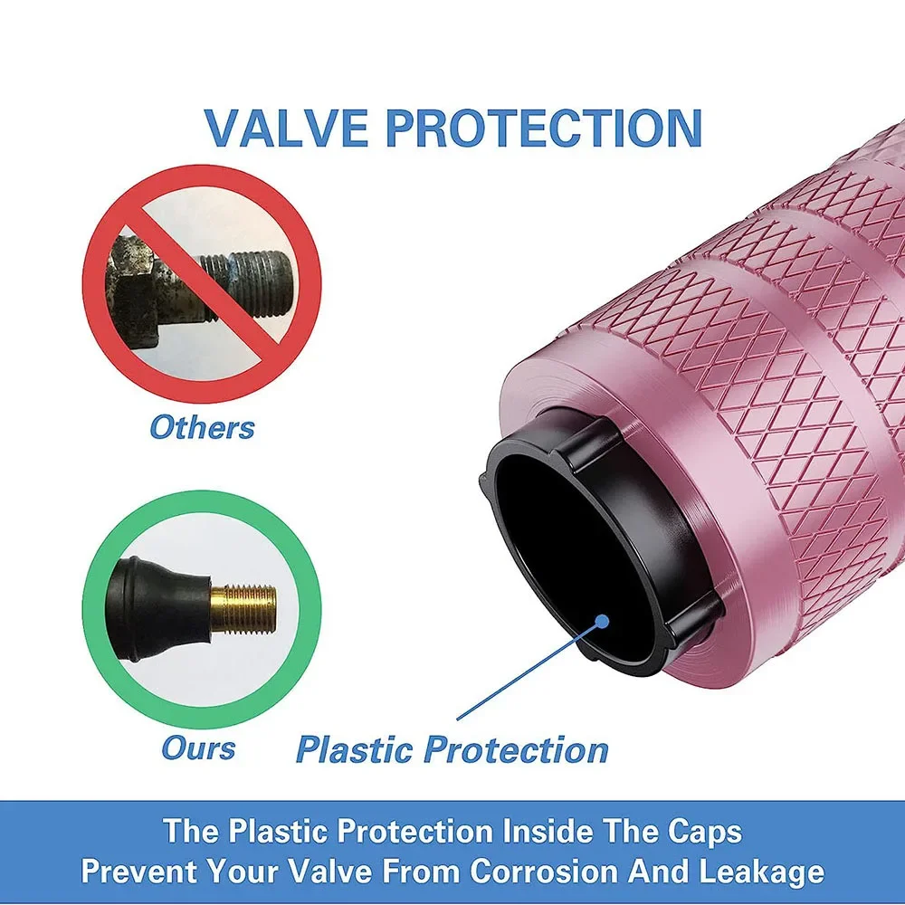 Premium Aluminum Tire Valve Stem Caps - Set of 4 - Corrosion Resistant Covers