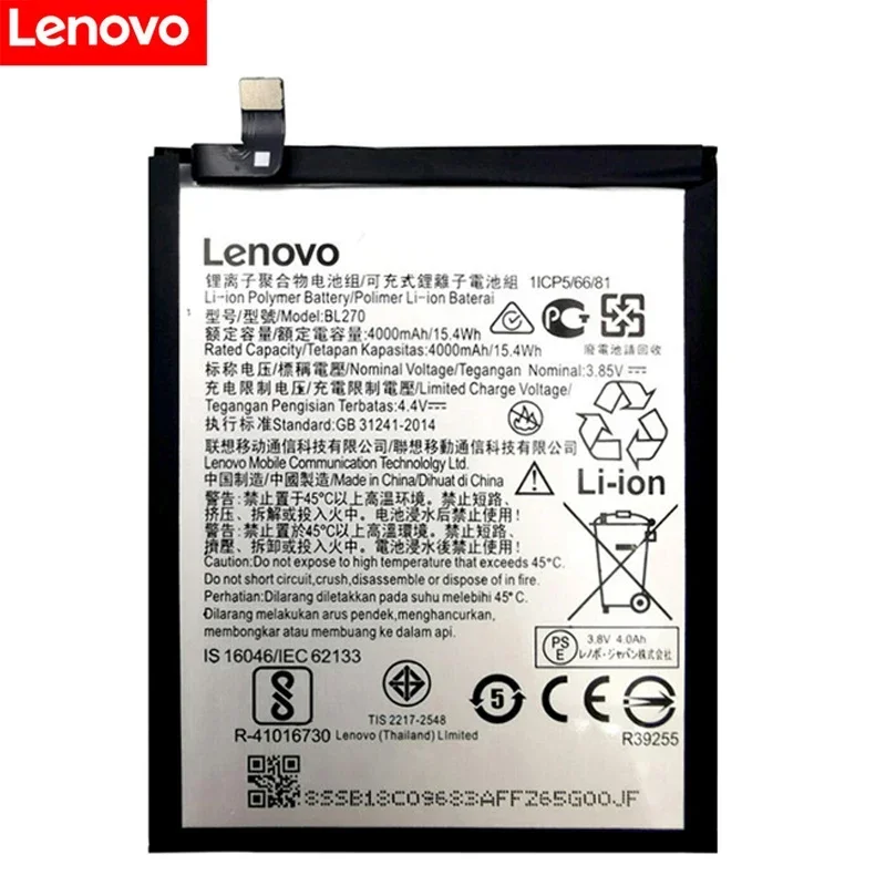 100% Original For Lenovo K6 K8 Note K53a48 Vibe K6 G G5 Plus 4000mAh BL270 Battery For Motorola Moto G6 Play XT1922 +Tools Kits