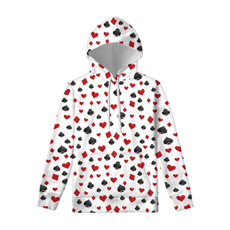 thumbnail image 1 of Sudadera con capucha con estampado 3D de naipes para hombre y mujer, jersey con estampado de póquer a la moda, sudadera con capucha de gran tamaño para primavera y otoño, 1 of 5