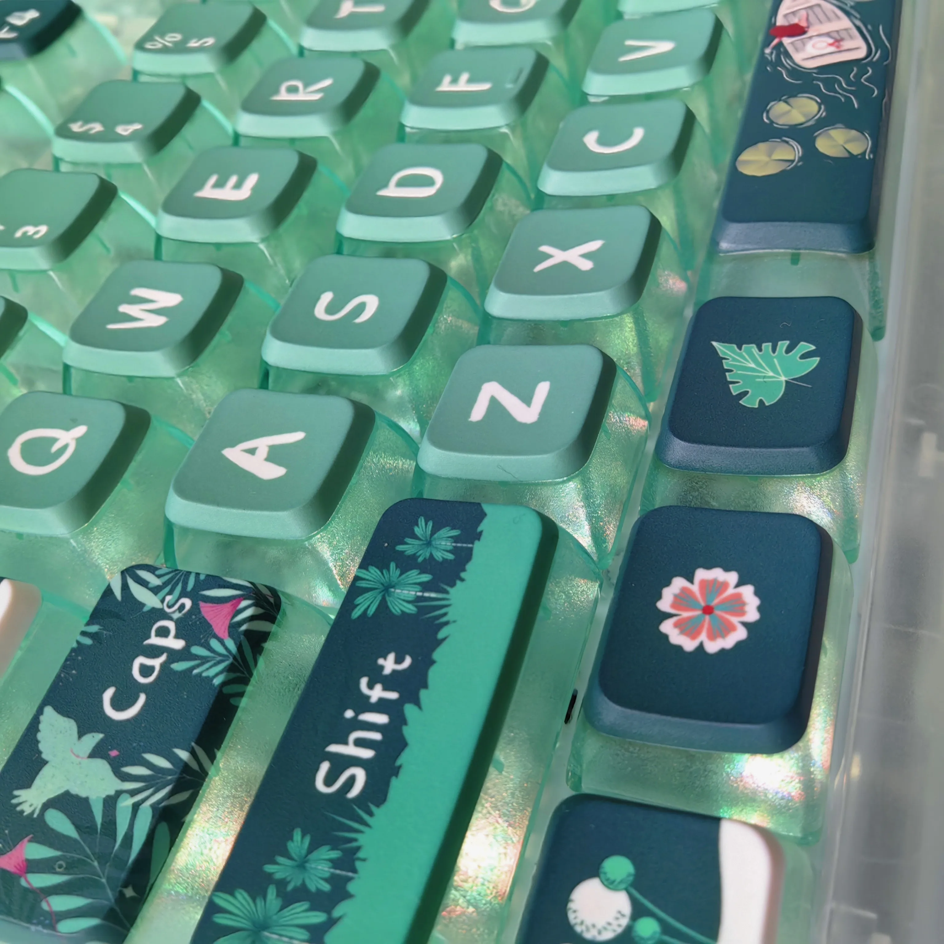 Pudim Verde Selva Keycap, Keycaps Transparentes, Tampão